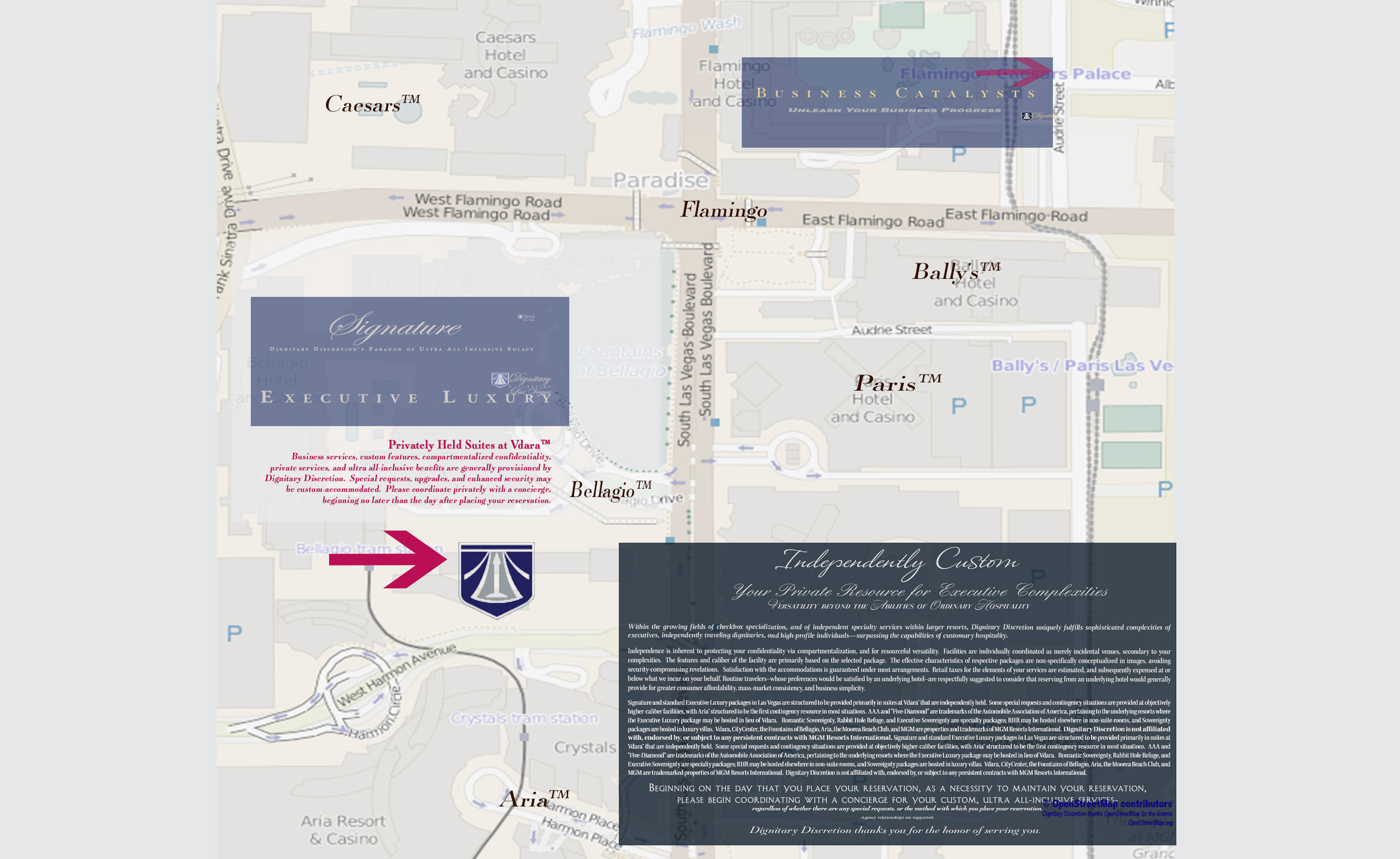 Map for Dignitary Discretion Las Vegas