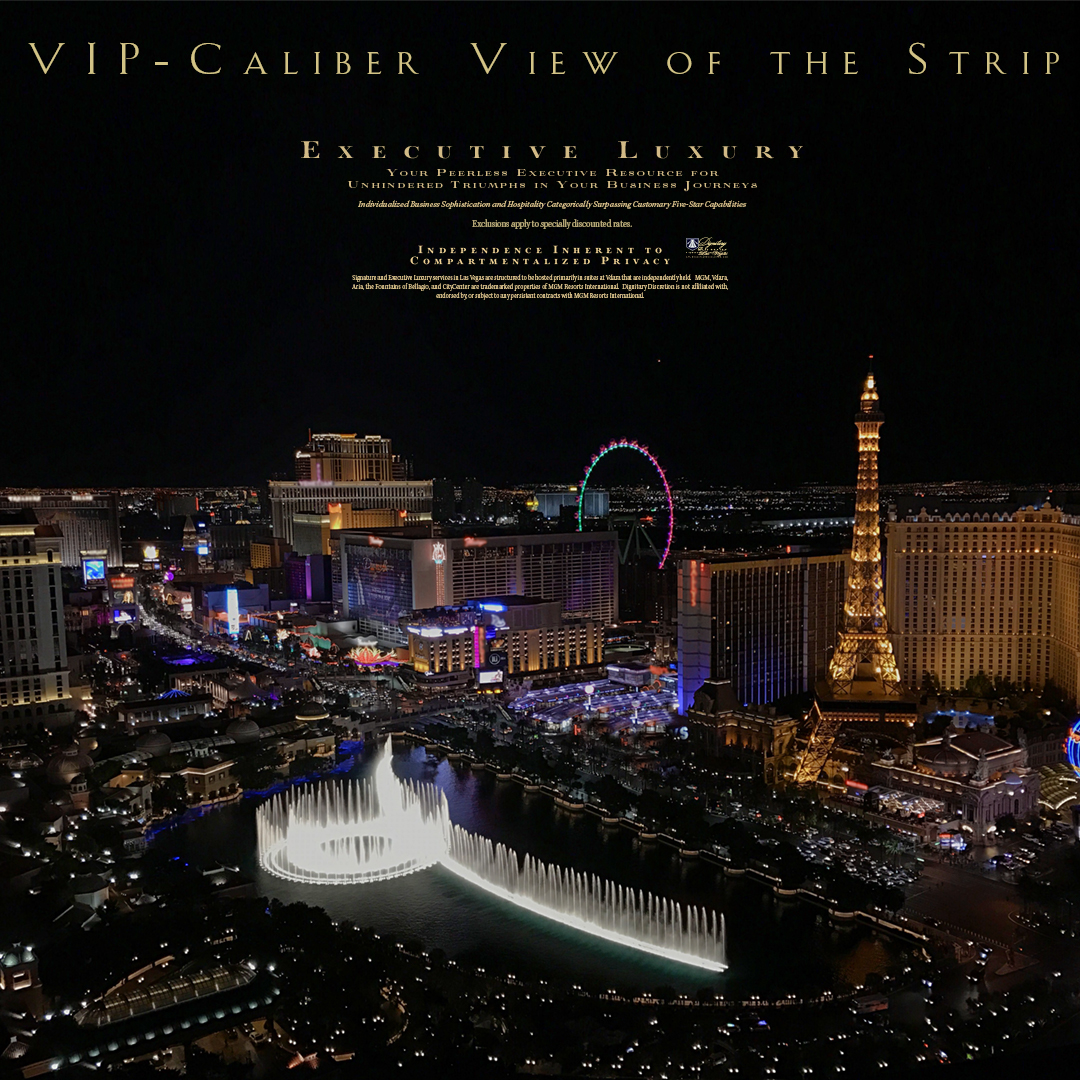 View of Center Strip Fountains from Dignitary Discretion