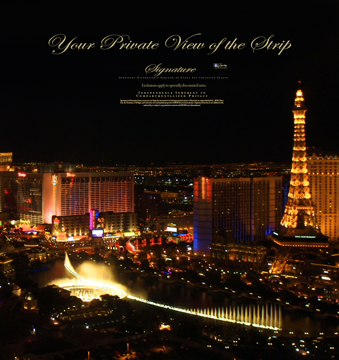 View of Center Strip Fountains from Dignitary Discretion