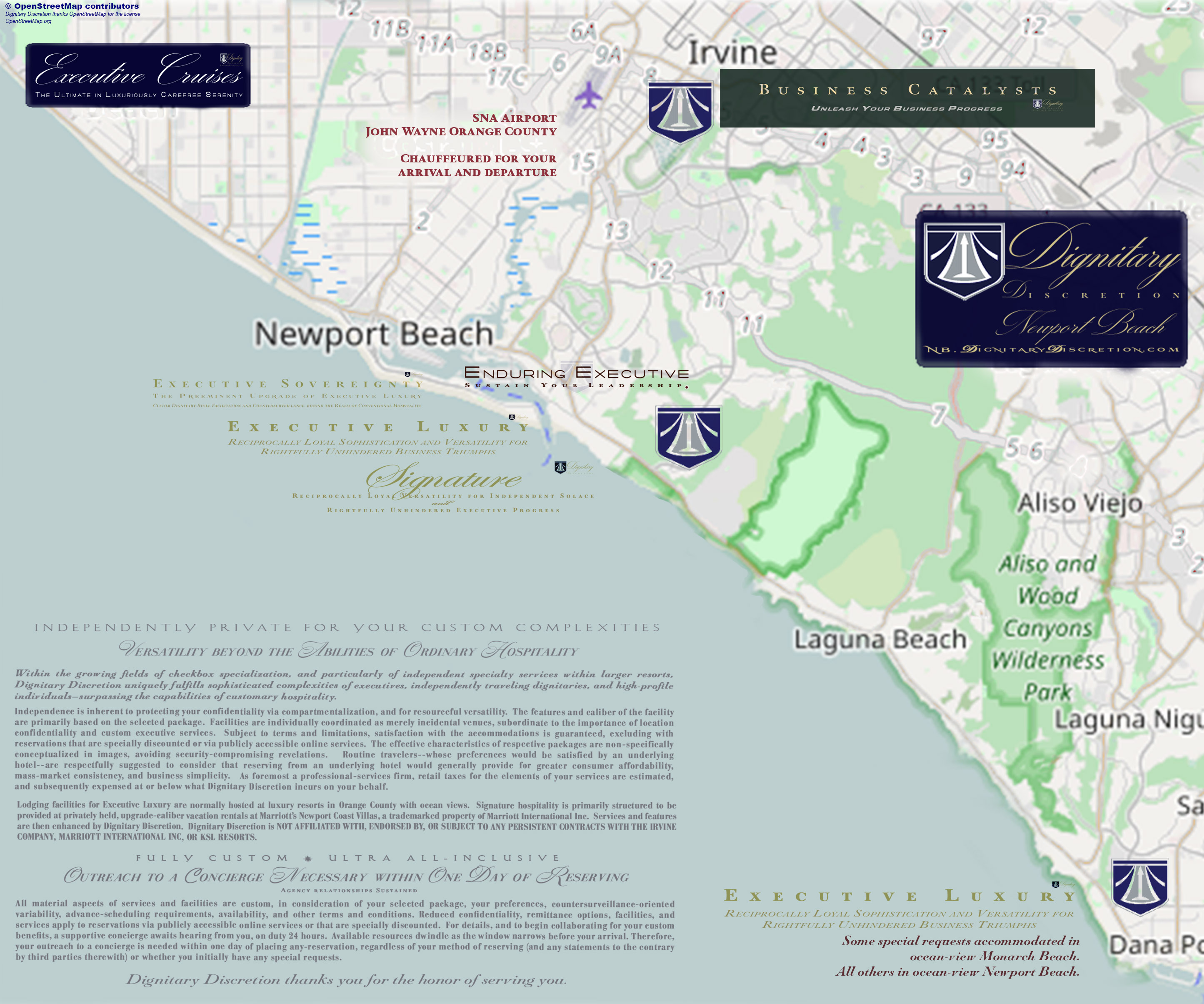 Dignitary Discretion Newport Beach Map
