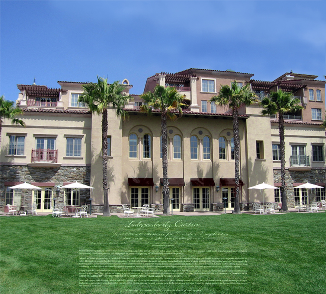 Dignitary Discretion Newport Beach Signature Outsourced Site Example